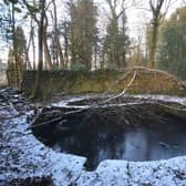 The water filled gas holder tank at Dolphinholme, the earliest known surviving examples of a gasworks in the world.