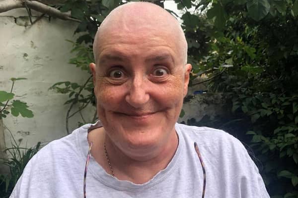 Bonnie Mitchell pictured after she 'braved the shave'.