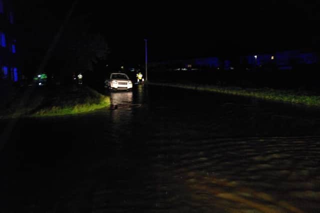 Flooding in Hala overnight. Photo from Coun Erica Lewis.