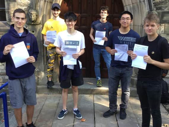 LRGS pupils collect their A-level results.