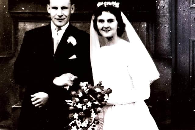 Margaret and Brian Hargreaves on their wedding day.