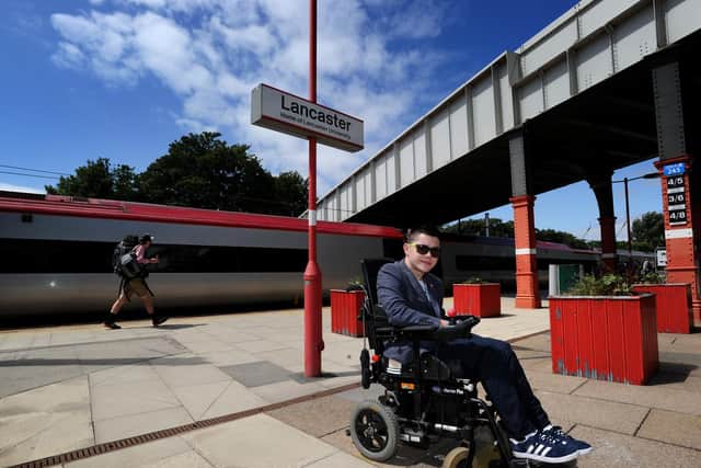 Cameron Redpath, who has cerebral palsy, was flung from his wheelchair and injured after hitting a raised pavement on Quernmore Road in Lancaster.