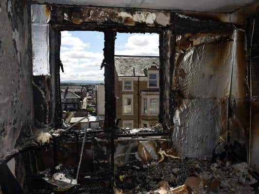 The fire caused extensive damage to the property in Heysham Road