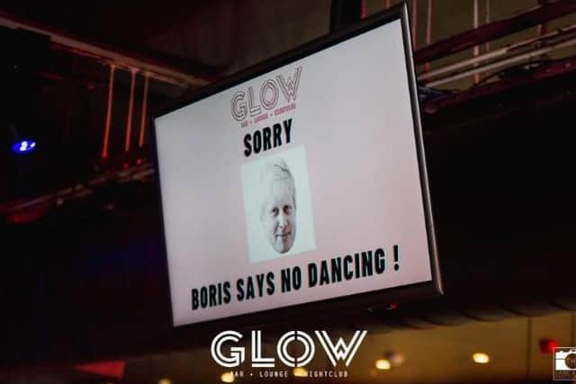 A TV screen in Glow Nightclub, Lancaster. Photo by The Lancaster Photographer.