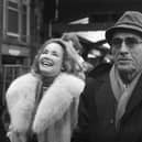 Bing Crosby arrives in Preston with wife Kathy