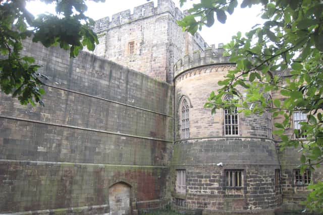 The original Hanging Corner at Lancaster Castle- note the French Windows where the prisoner(s) emerged onto the scaffold. Picture courtesy of Richard Clark.