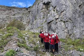 A man in his 50s has died after falling more than 300ft from the limestone cliffs at Warton Crag, near Carnforth. His body was recovered by mountain rescue volunteers on Saturday (September 26). Pic: BPMRT