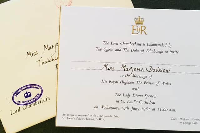 Marjorie Dawson’s invite to Charles and Diana’s wedding