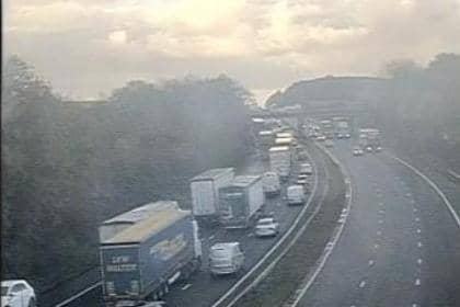 There are severe delays of "23 minutes" and traffic is continuing to build, according to the AA. (Credit: Highways England)