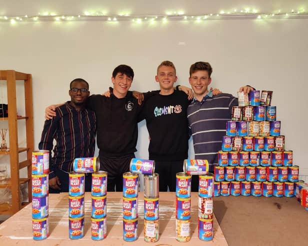 Friends Ed Corke, Mubarak Salawu, Chris Roberts and Dom Sulston are holding a Bean Week challenge to raise money to help Morecambe Bay Foodbank.