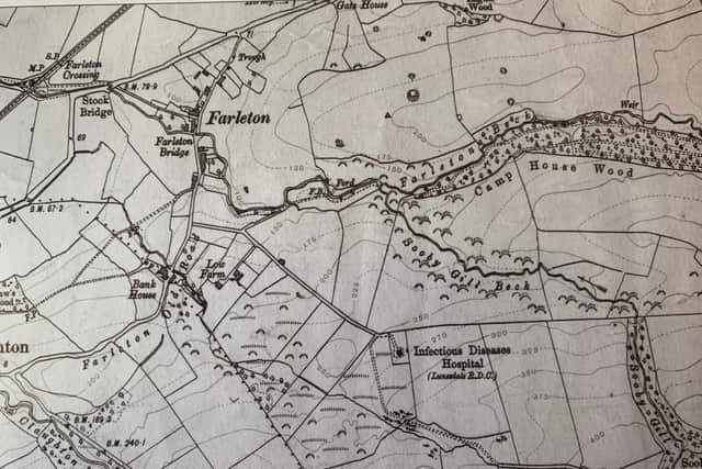 This map of Farleton from around 1900 shows the Infectious Diseases Hospital situated just off the road to Manor House Farm.