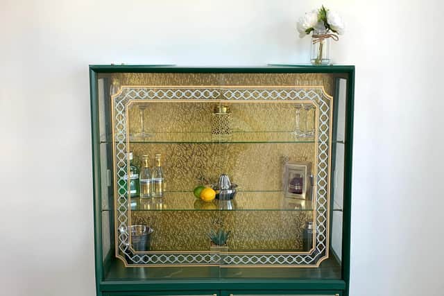 One of the cabinets upcycled by Sue and Tony Garth.