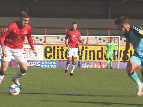 Morecambe's Ryan Cooney had a goalscoring opportunity at Crawley Town