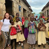 Rosie Kessous during a trip to Kenya last year to distrubute products to schools and Maasai women.