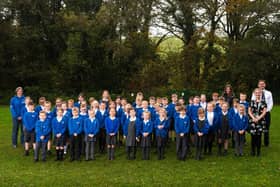 Some of the children and staff at Caton St Paul’s CE Primary School. Photo: Kelvin Stuttard
