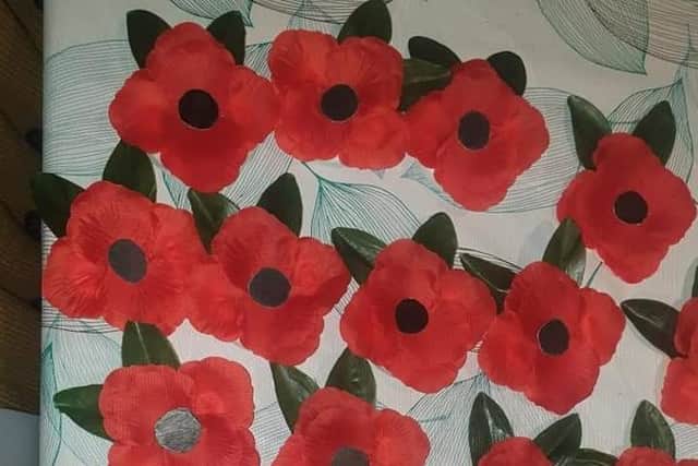 Just some of the poppies made by Megan and Abigail Myles during their half-term holiday.