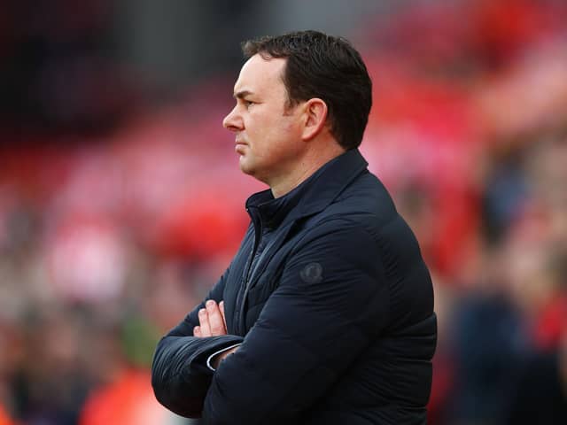 Morecambe boss Derek Adams has faced Premier League opposition before when drawing at Liverpool with Plymouth Argyle in 2017   Picture: Getty Images