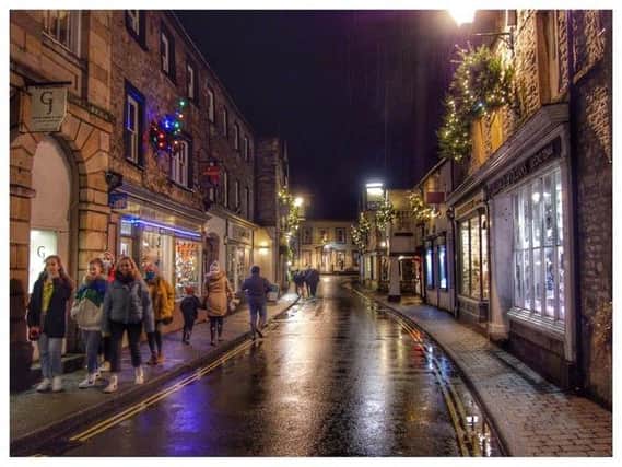 Kirkby Lonsdale lit up for Christmas. Photo by Robin Rees