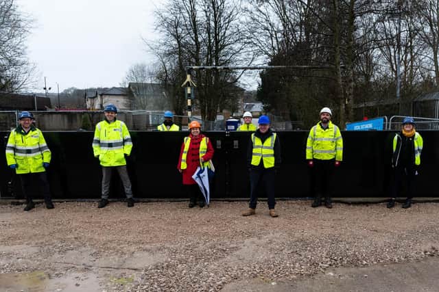 The official closing of the floodgate in Lancaster. Photo: Kelvin Stuttard