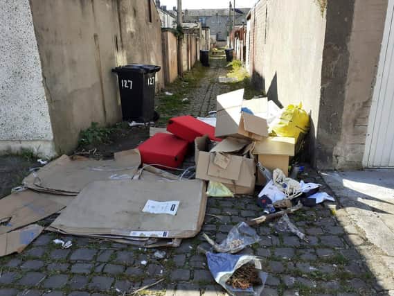 Flytipping in an alleyway in Morecambe. Picture by Councillor David Whitaker.
