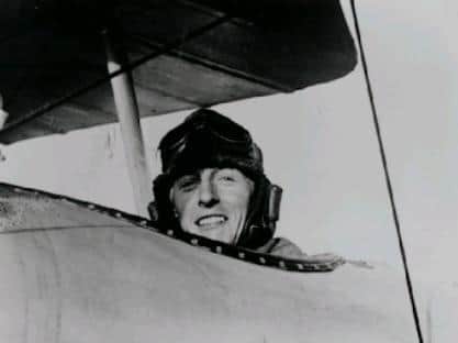 Arthur Long in his aircraft.