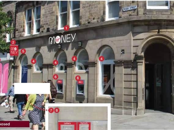 An artist's impression of the proposed new Virgin Money signage.