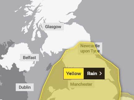 A yellow warning of rain for Thursday