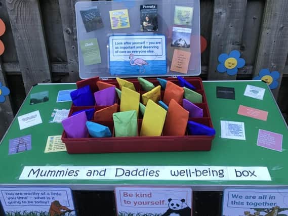 The well-being box at St Thomas Pre-school in Lancaster.