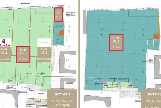 The plans for the building clearly show that Nandos and Loungers look likely to occupy two units on the ground floor.