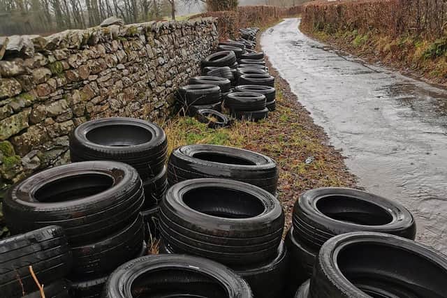 The tyres dumped near Barbon.