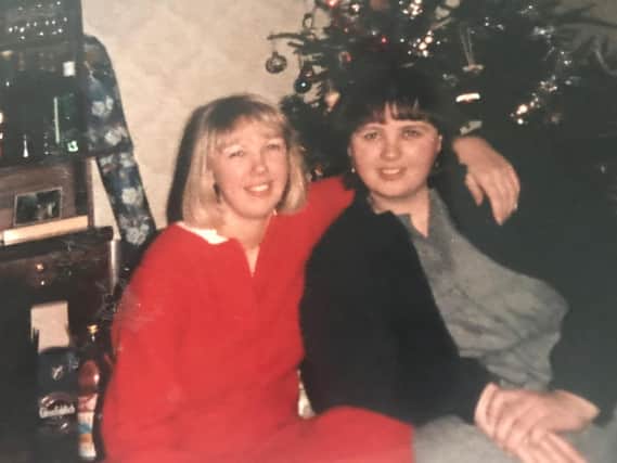 Jayne Doolan with her late sister Amanda Middleton pictured in 1984 when Jayne was 26 and Amanda was 24.