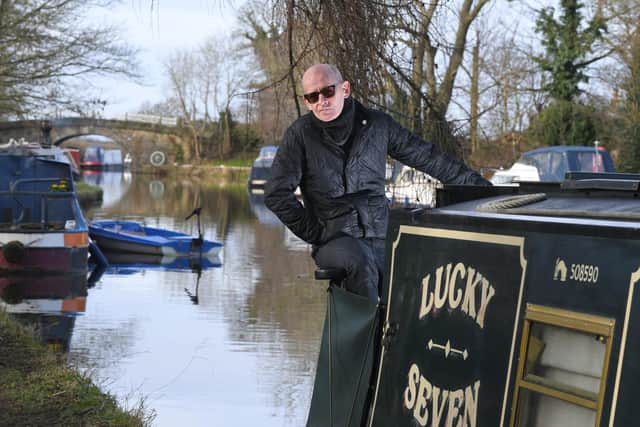 Járlath Cooke on his canal boat