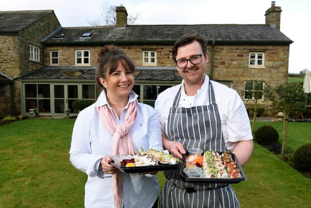 Business booms for sushi maker Adam Hitchen, pictured with partner Sarah Farrimond