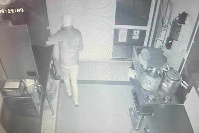 A CCTV image from Hodgson's Chippy.