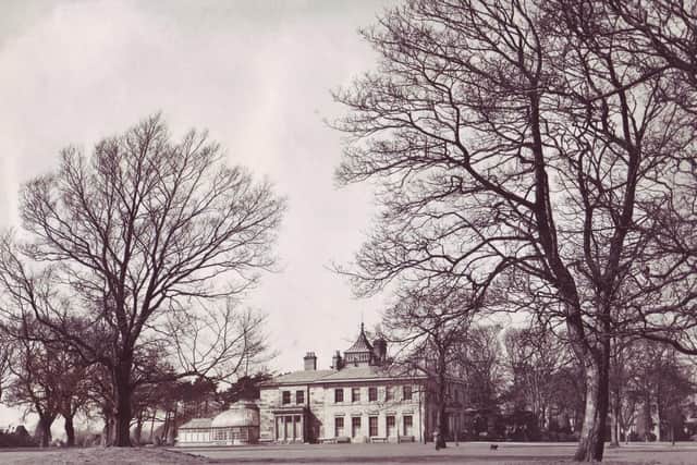 Attractively framed by the surrounding trees and set amid beautiful parkland, Ryelands House, Skerton, once the home of the late Lord Ashton and now used for various purposes including a county branch library, welfare clinic and Women's Institute cantre. Dated 17 April 1953. From LEP archive