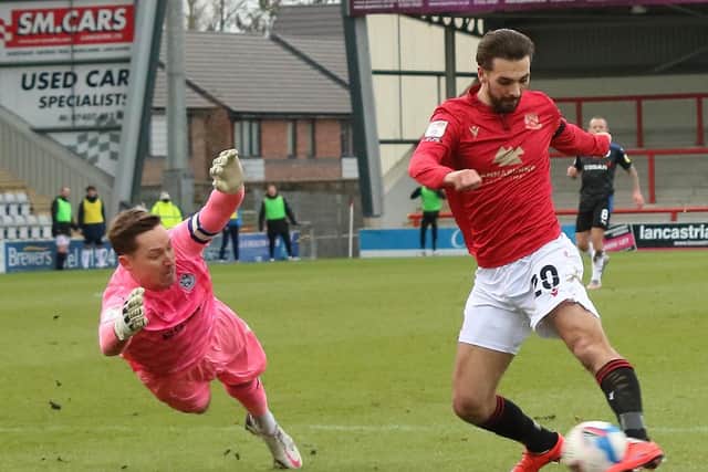 Adam Phillips' last appearance for Morecambe came against Tranmere Rovers at the weekend