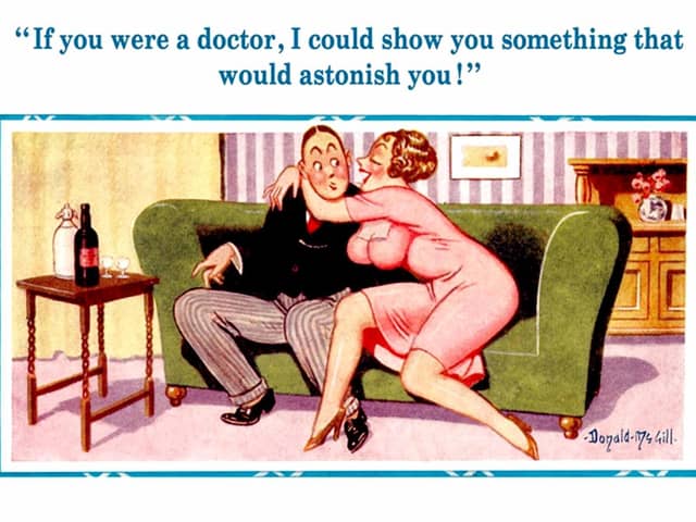 Banned postcard by Donald McGill.