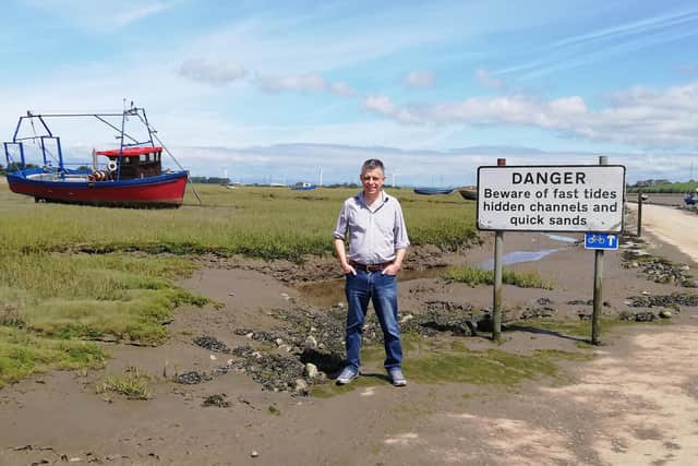 Paul Teague at Sunderland Point, a location in the Trilogy 2 book Trust Me Once.