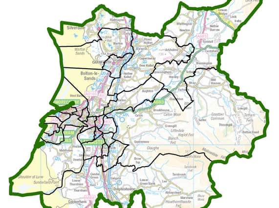 Current wards in Lancaster City Council. Credit: contains Ordnance Survey data (c) Crown copyright and database rights 2020