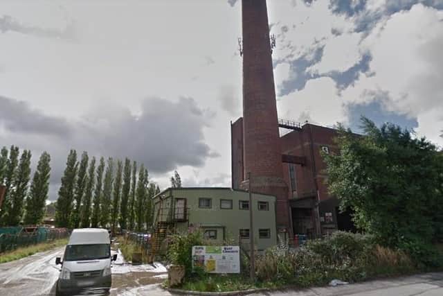 The chimney on the Lune Industrial Estate. Image courtesy of Google Instant Streetview.
