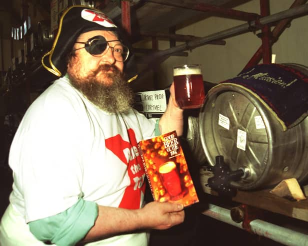 Beer selector of the Lunesdale branch of CAMRA,  Keith  Greenhalgh, samples one of the brews at the branches Beer Festival and launch of the 1997 Good Beer Guide, at the Gregson Centre, Lancaster.
