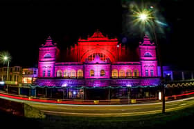 Morecambe Winter Gardens lit up at Christmas 2020 by Brent Lees. Photography by Johnny Bean @ BeanPhoto