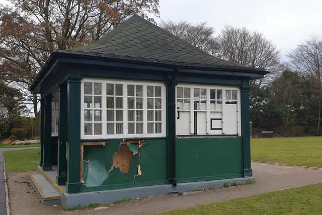 Vandals have damaged the pavilion at the bowling green in Happy Mount Park.