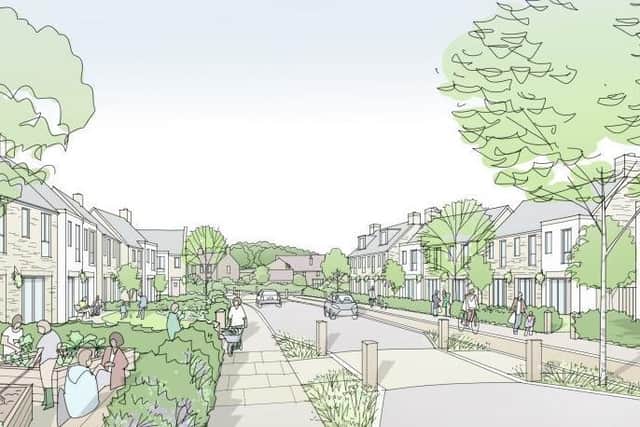 An artist's impression of how some of the housing might look in Bailrigg Garden Village. Image from JTP Architects.