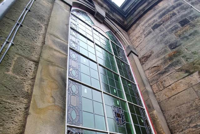 One of the restored windows at St John's Church, Lancaster – photo Peter Wiltshire.