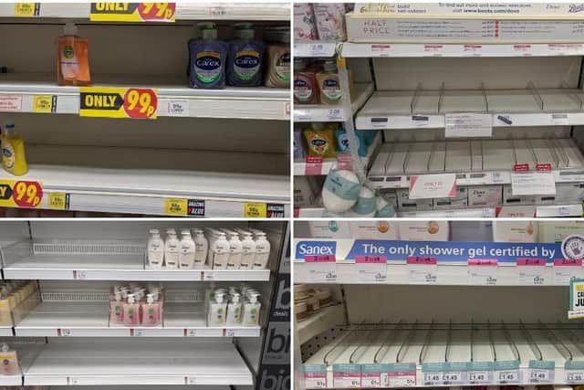 Empty shelves in Lancashire shops