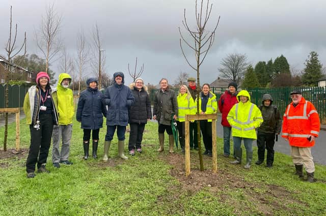 Representatives from Lancaster City Council and the Tree Council, along with local volunteers, at a tree planting event which took place to celebrate the launch of the Tree Warden scheme.