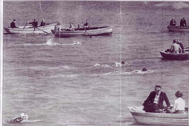 Action from a Morecambe Cross Bay Swim. (unknown date).