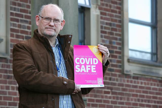 Stephen Sylvester, commercial protection manager at the city council with a Covid safe award.