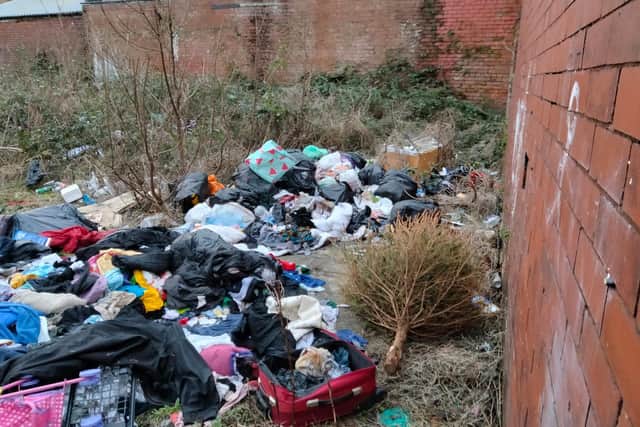 Some of the fly-tipping in the West End of Morecambe. Photo: Coun David Whitaker